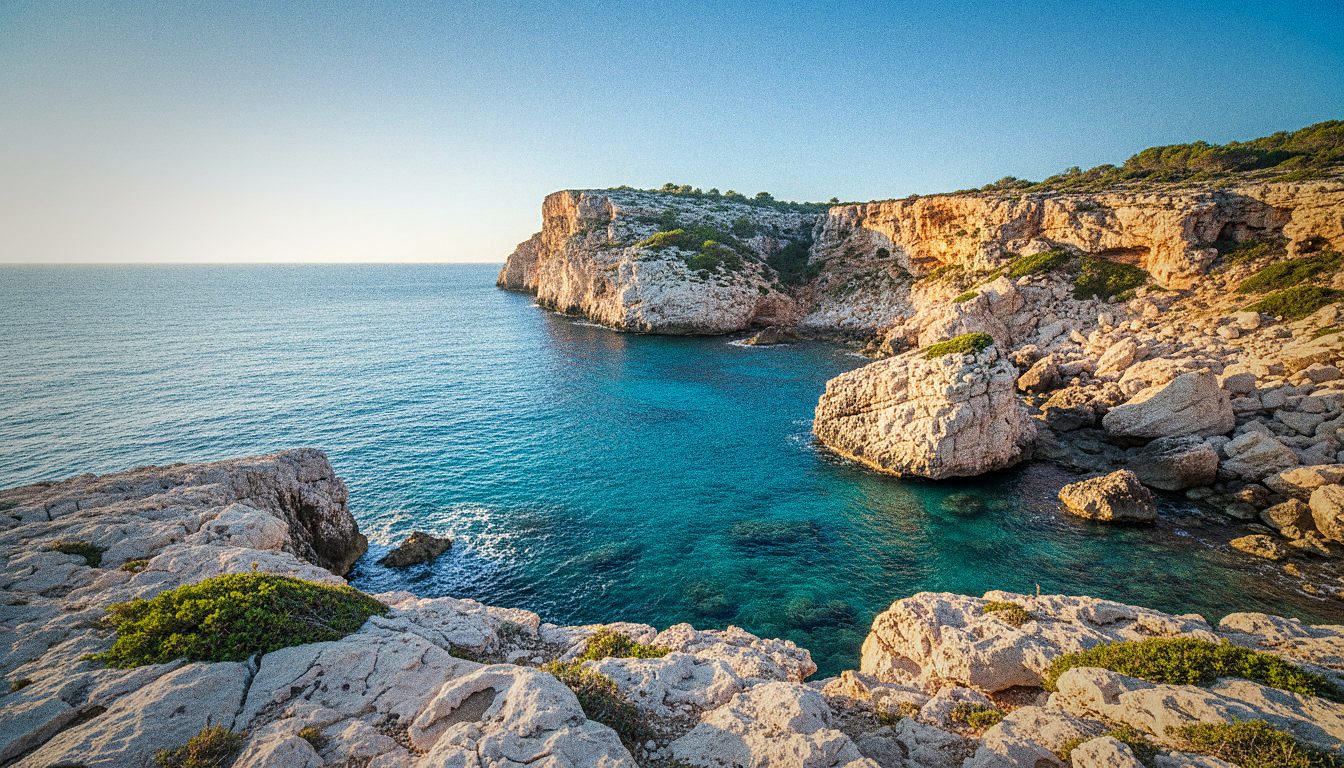 La côte rocheuse de Majorque avec une eau turquoise et des falaises calcaires