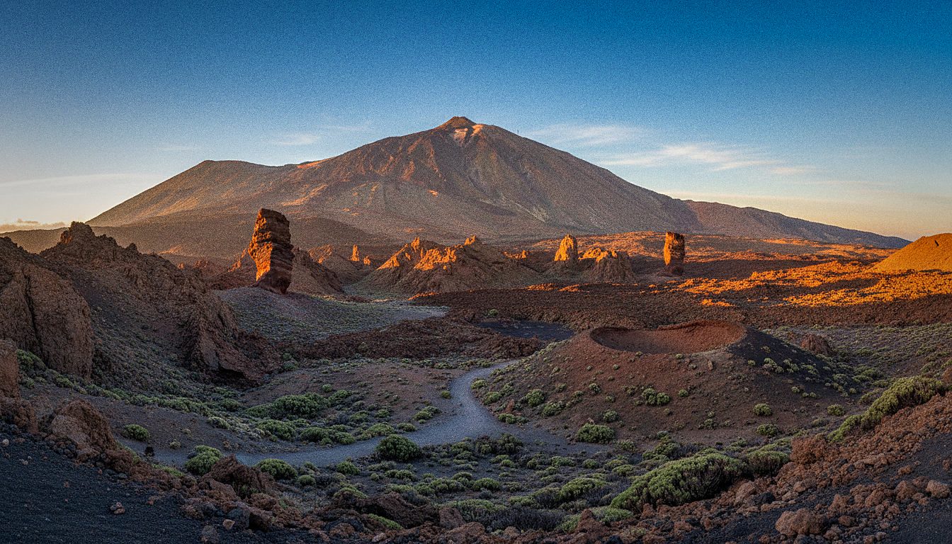 Le paysage volcanique de Tenerife avec le mont Teide en arrière-plan